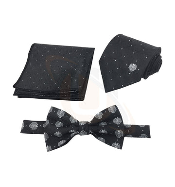 Rose Croix Scottish Rite 32nd Degree necktie bow Tie and pocket square Set Black Unique_Regalia